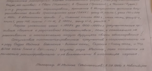 Родовое древо Майнагашевых